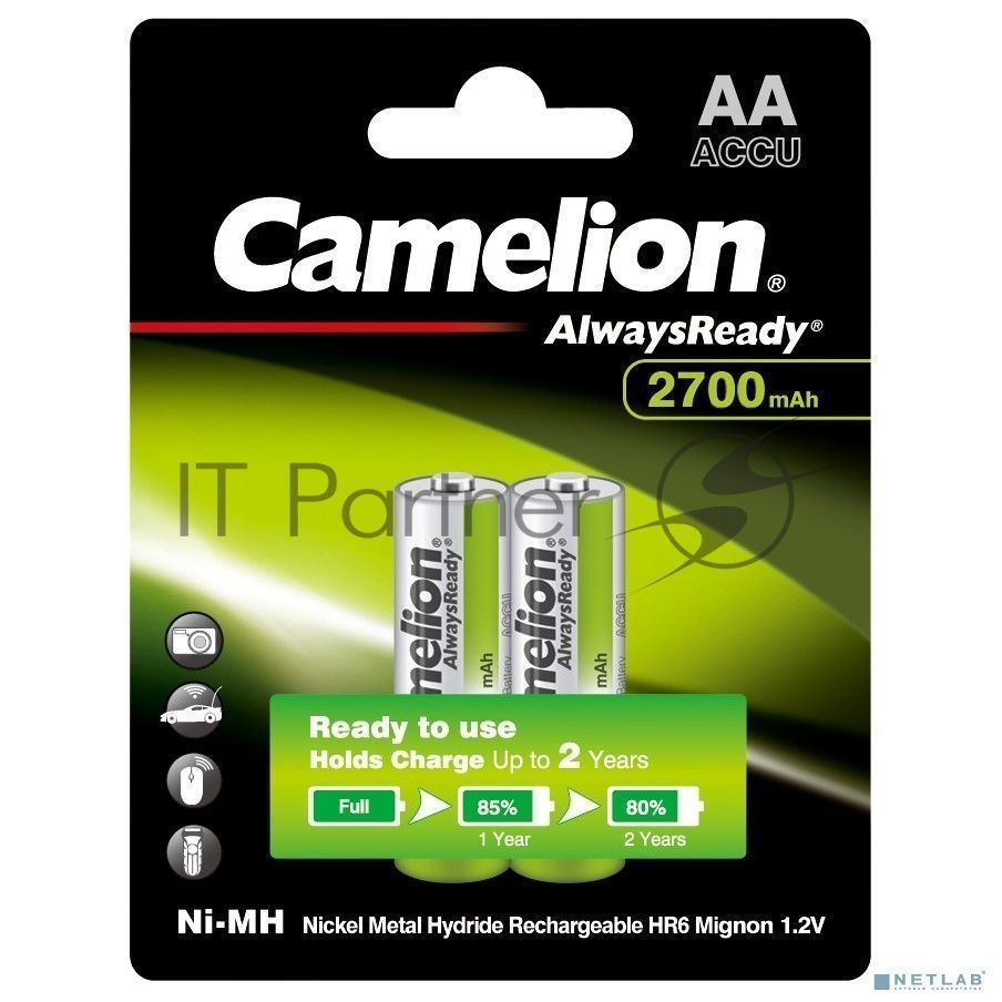 Аккумулятор Camelion AA-2700 mAh Ni-Mh BL-2 (NH-AA2700BP2, аккумулятор,1.2В)