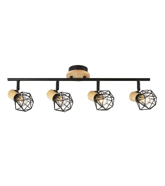 Светильник Ambrella light TR8754/4 BK/WD черный/дерево IP20 E27/4 615*115*200