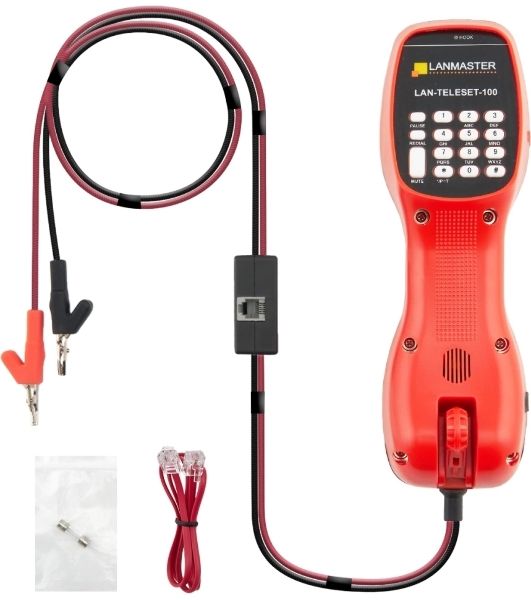 Трубка телефонная Lanmaster LAN-TELESET-100 для тестирования красный