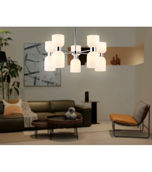 Люстра Ambrella light LH56083/10 СH/FR хром/белый матовый E14*10 max 40W D700*510