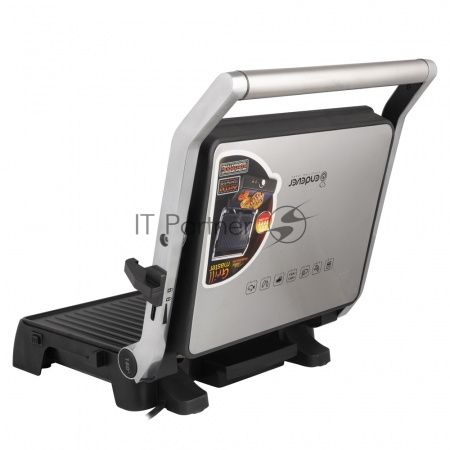 Гриль электрический Endever Grillmaster 225, серебристый/черный, 2300 Вт, терморегулятор, размер пов-ти 28х17 см