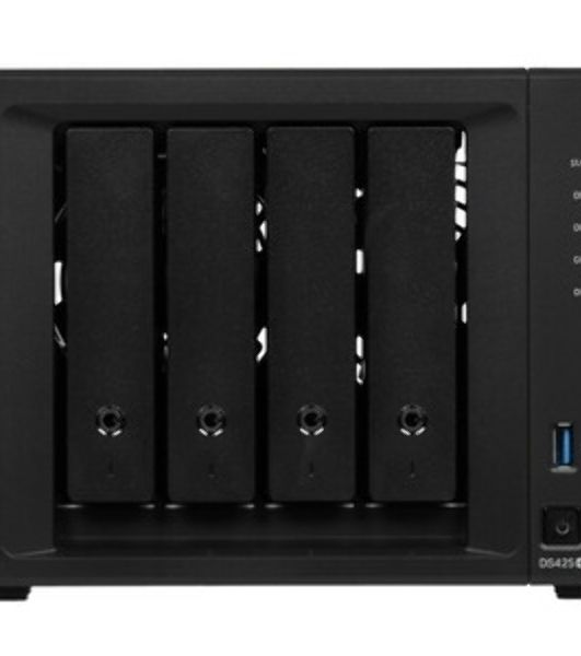 Сетевое хранилище Synology DiskStation DS425+ черный (Intel J4125/2Gb/4(3.5"/2.5"SATA/SSD) + 2 NVMe/RAID/1x1Gb/1x2.5Gb/2хUSB 3.2/no WIFI) (DS425+)