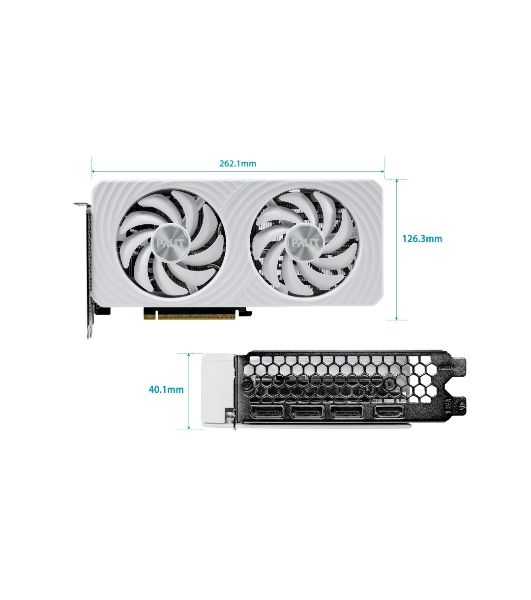 Видеокарта Palit RTX 5060Ti WHITE OC 16Gb RTX 5060TI 16Gb 128bit GDDR7 2407/28000 HDMIx1 DPx3 HDCP Ret