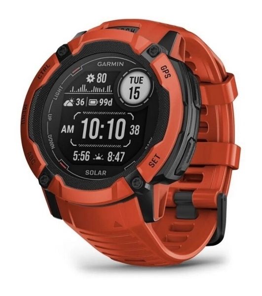Умные часы Garmin Instinct 2X Solar, 1.0" MIP, 5G, Bluetooth, IPX7, красный
