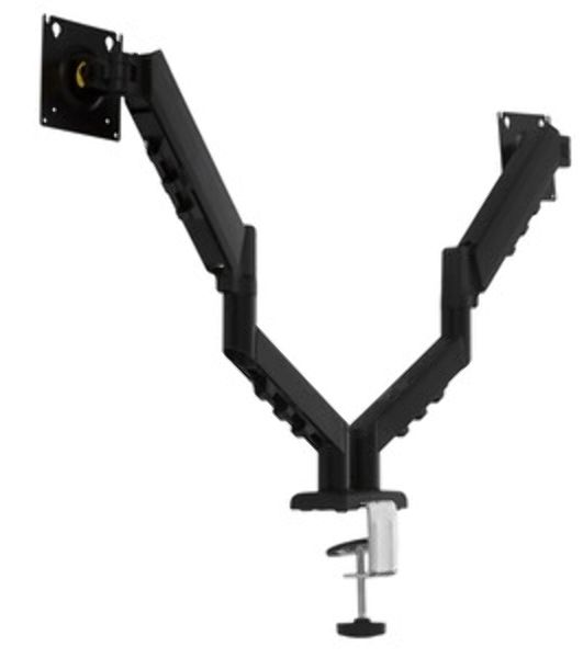 Кронштейн Kromax OFFICE-14 черный, 4 шт/уп. Кр. стал. настол. для 2-х мон. 15"-32", max 2x10 кг, 6 ст. св., нак. +90° -45°, пов. 180°, max VESA 100x100