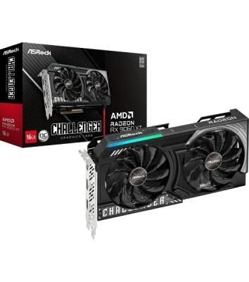 Видеокарта ASRock AMD Radeon RX 9060 XT Challenger OC, 16 GB GDDR6, 128 bit, 2xDisplayPort, HDMI, GPU 1800 MHz