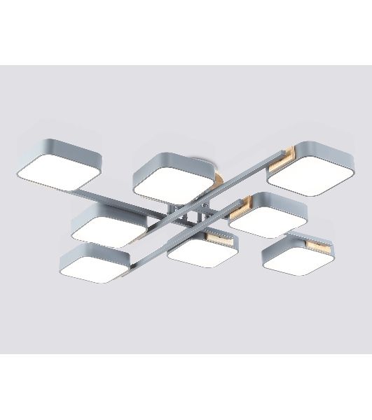 Светильник Ambrella light FL4889/8 GR/WD серый/дерево 144W 3000-6000K 960*960*160 (без ПДУ)