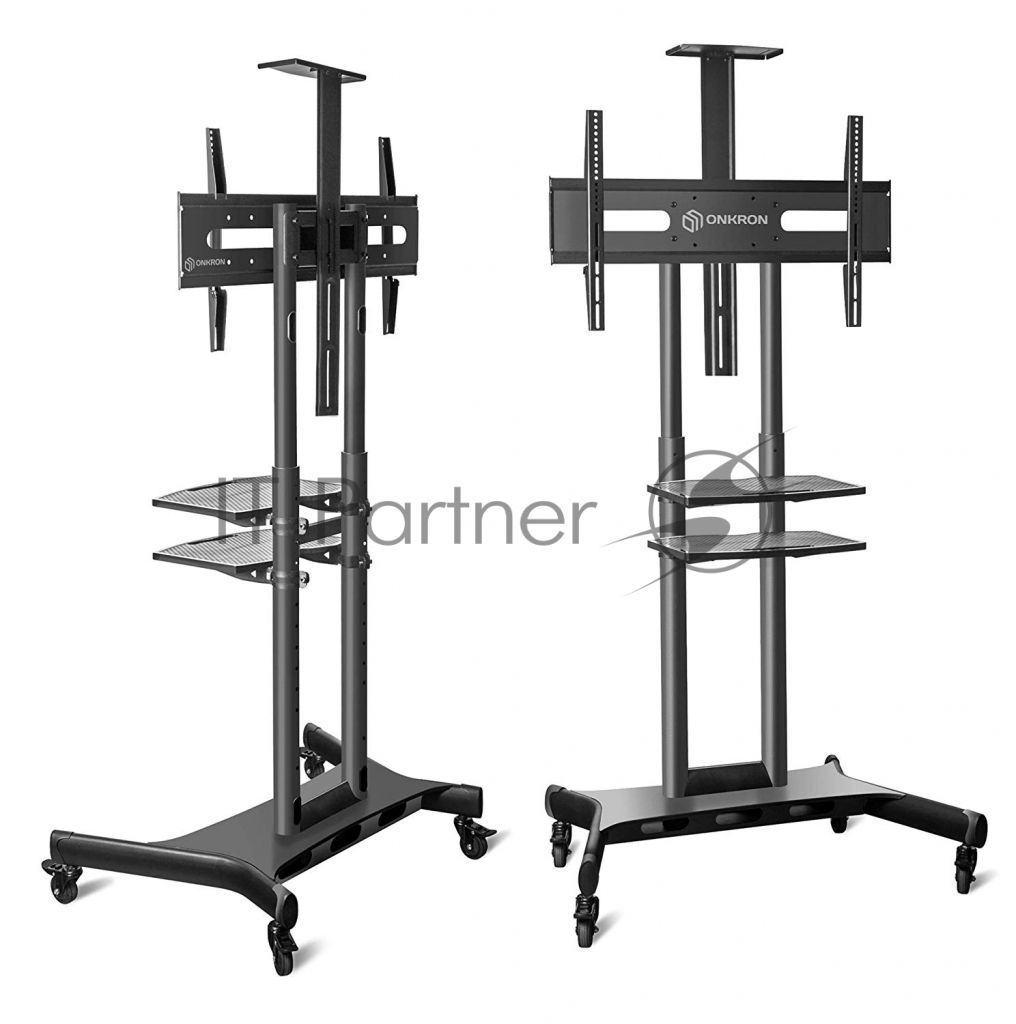 Стойка для телевизора с кронштейном ONKRON TS1881 50"-86", мобильная, черный