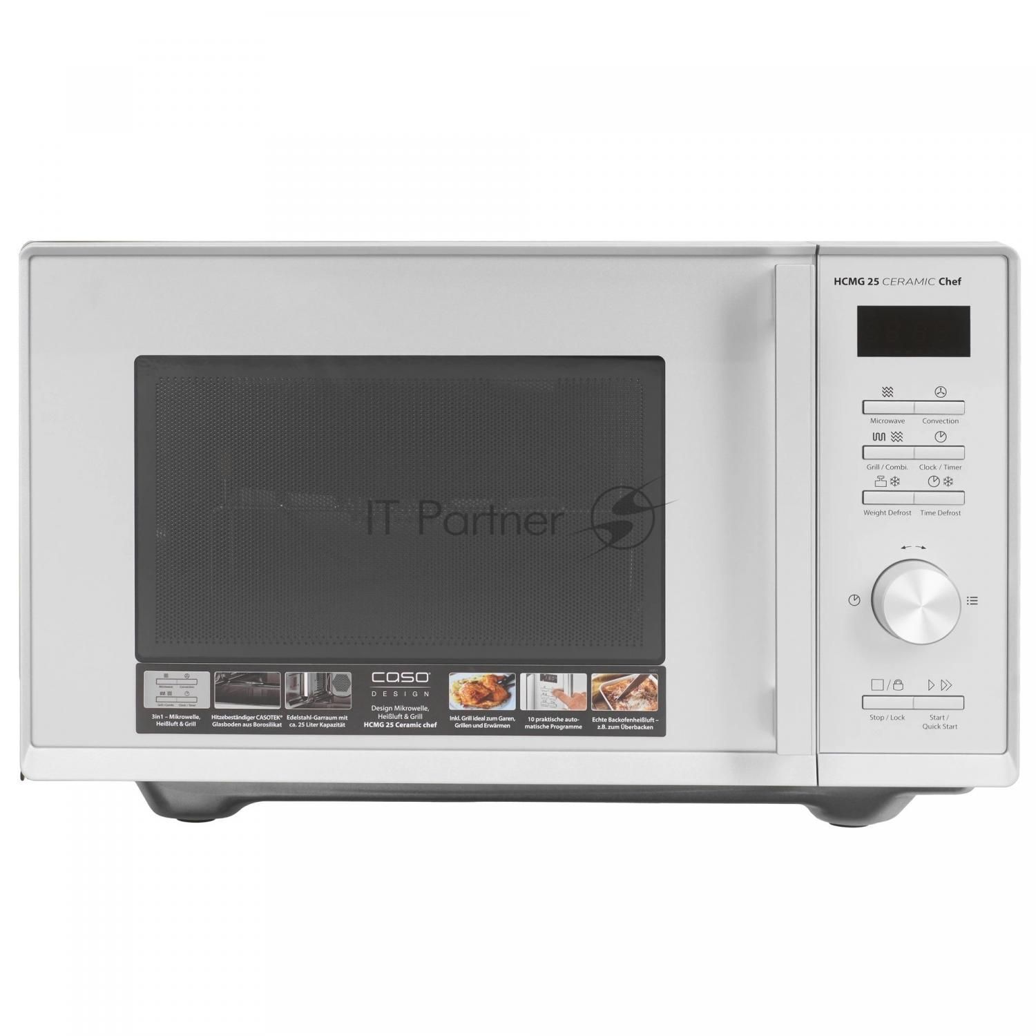 Микроволновая печь CASO HCMG 25 Ceramic Chef серый/черный, 25 л, 900 Вт, переключатели - кнопки