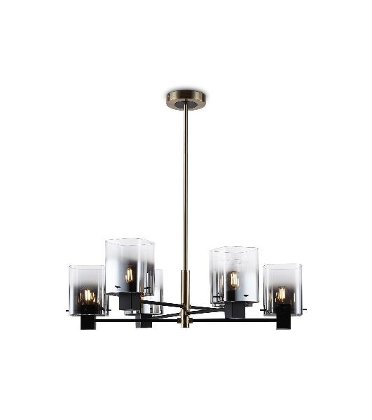 Люстра Ambrella light LH57041/6 BK/DBS/SM черный/темная латунь/дымчатый E14/6 max 40W D690*690
