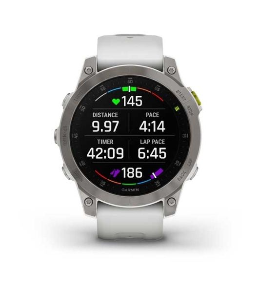Умные часы Garmin Epix (Gen 2) Sapphire, 1.3" AMOLED, Wi-Fi, Bluetooth, ANT+, GPS, IPX8, титановый белый