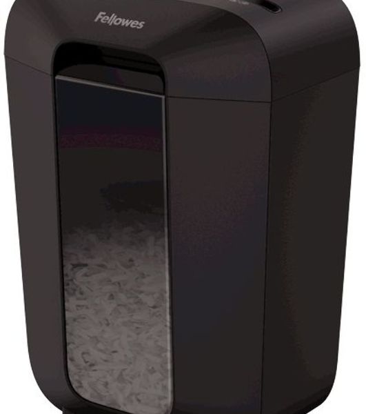 Шредер Fellowes PowerShred LX70 черный (секр.P-4)/перекрестный/11лист./18лтр./скрепки/скобы/пл.карты