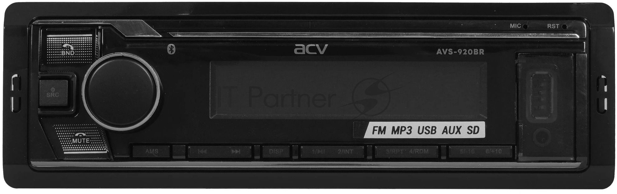 Автомагнитола ACV AVS-920BR, 1 DIN, Bluetooth, USB Type-A, AUX