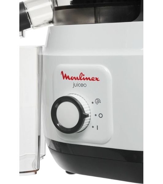 Соковыжималка Moulinex ZU150110 белый/черный, шнековая вертикальная, 150 Вт, 800 мл, электронное, реверс