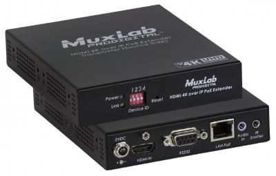 Передатчик-энкодер MuxLab 500759-TX 4K Over IP, сжатие JPEG2000, с PoE, с функцией видеостены