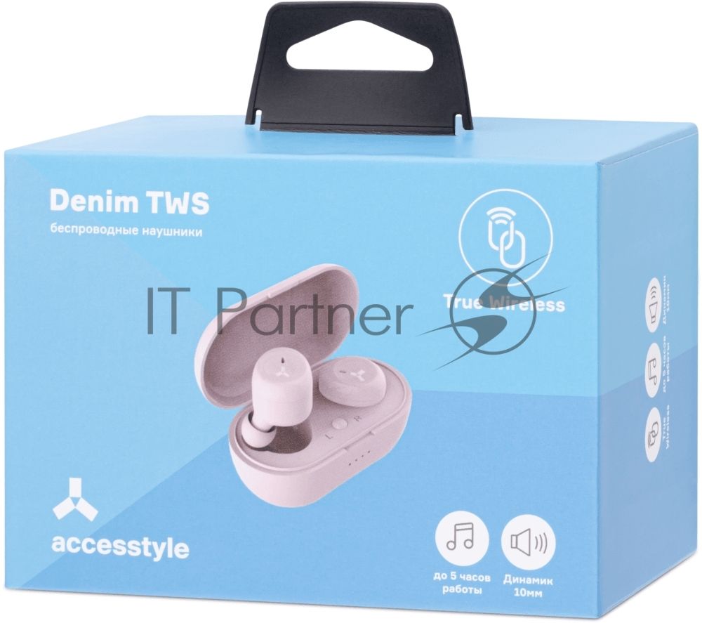 Беспроводные наушники Accesstyle Denim TWS розовый