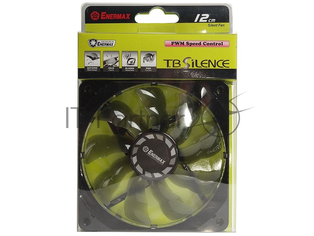 Вентилятор Enermax 12см UCTB12P T.B. Silence PWM 120x120x25, рамка HALO, 500-1500 об/мин, 8-18 дба, 45,04-121,05 м3/ч, адаптер 3P к 4P