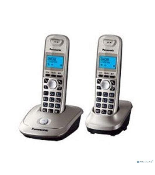 Телефон беспроводной (DECT) Panasonic KX-TG2512RUN (платиновый) Доп трубка в комплекте,АОН, Caller ID,спикерфон на трубке,полифония