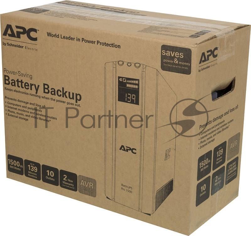 Источник бесперебойного питания APC Back-UPS Pro BR1500GI 865Вт 1500ВА черный
