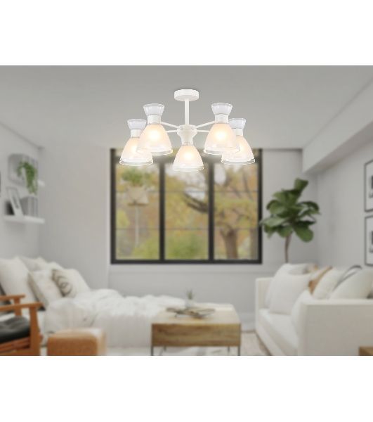 Светильник Ambrella light TR3179/5 WH белый E27/5 max 40W D570*280