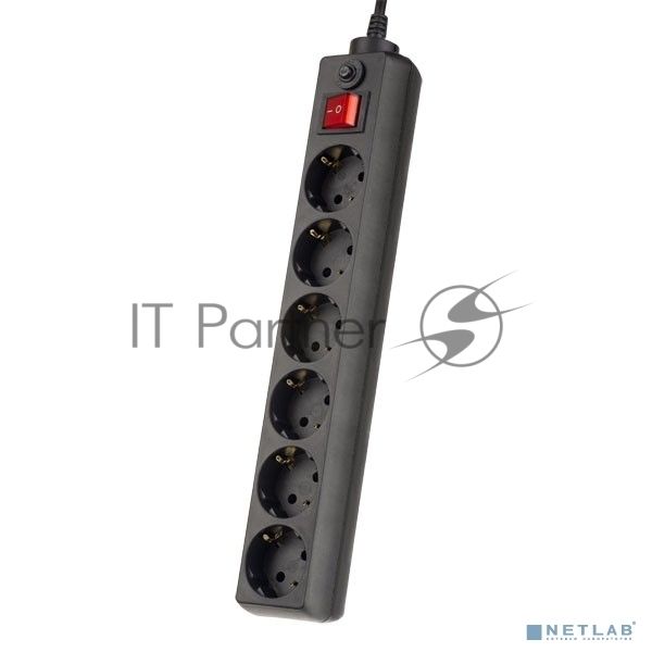 Сетевой фильтр Perfeo "POWER+",PF_A4674 (5,0 м, 6 розеток, черный (PF-PP-6/5,0-B))