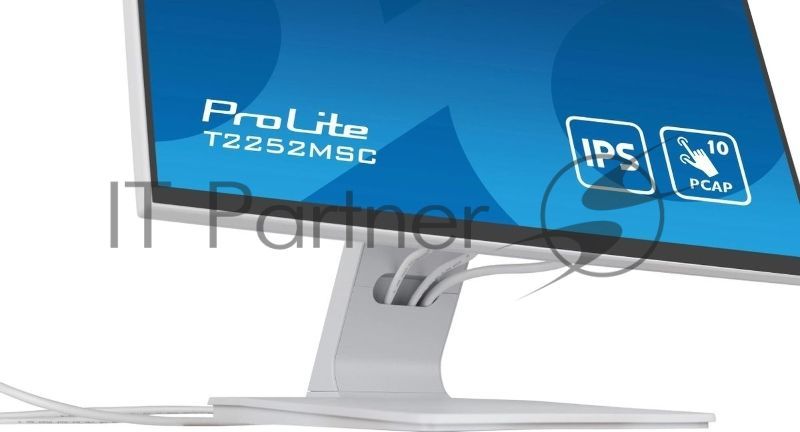 Монитор 21.5" Iiyama ProLite T2252MSC-W2 IPS 1920x1080, 75 Гц, 5 мс, 16:9, 250 кд/м², HDMI 1.4, DP 1.2, USB Hub, сенсорный экран, динамики (2x1 Вт), белый
