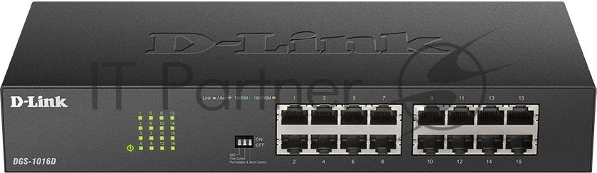 Коммутатор D-Link DGS-1016D/V/K1A 16x1Гбит/с неуправляемый