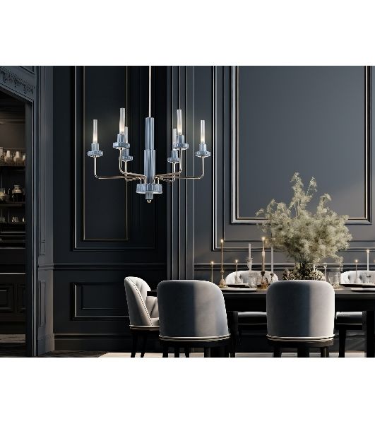 Люстра Ambrella light LH53124/6 GD/WH/GB золото/белый/серо-синий 10W 3000K D660*1120