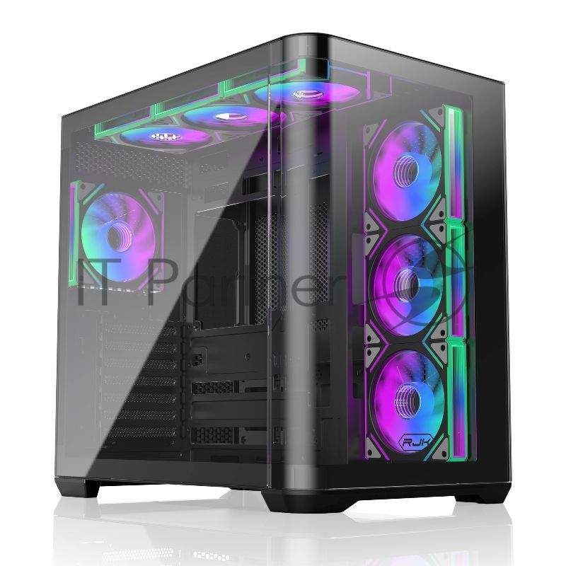 Компьютерный корпус без блока питания Case Raijintek ATREUS BT7, Midi-Tower, TG, 7x120мм ARGb, 2xUSB-A 3.0 + 1xUSB Type-C, E-ATX, ATX, mATX, mITX черный