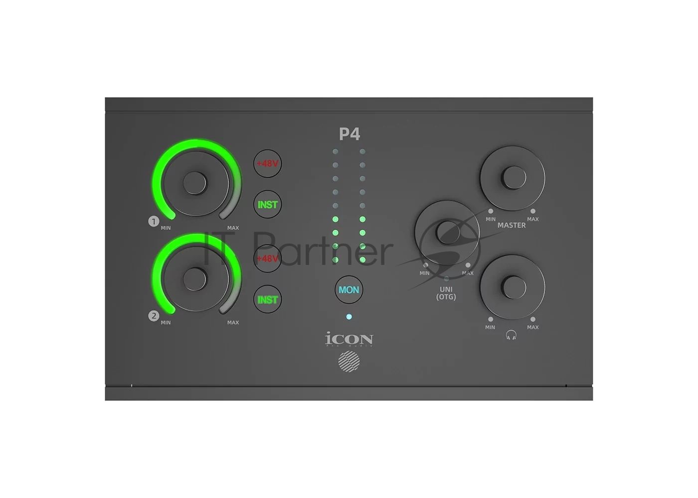 Аудиоинтерфейс USB [110307A3002] Icon [Panel 4] АЦП/ЦАП 24 бит/192 кГц, 4х4 аналоговых ввода/вывода, полнодуплексная запись и воспроизведение