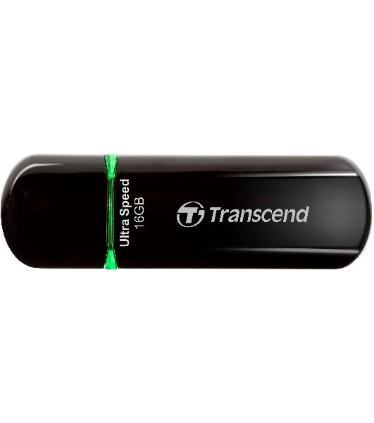 Флешка USB Transcend Jetflash 600 (TS16GJF600), 16Gb, USB 2.0, R/W 30/15, черный/зеленый