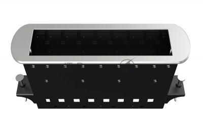Прямоугольный металлический корпус Wize Pro WRTS-M-8BOX-S серия M, для модульной системы врезного лючка в стол с убирающейся крышкой для установки до 8 модулей-вставок серии М, серебристый