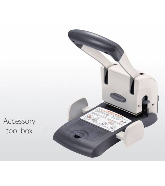 Дырокол Kw-Trio Lever-Tech HD 9546, до 100 листов, металл/пластик серый, отверстий: 2, с линейкой