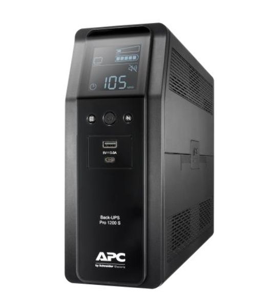 Источик бесперебойного питания APC  Back-UPS Pro BR 1200VA/720W, Sinewave,8xC13 Outlets(2 Surge & 6 batt.), AVR, LCD, Data/DSL protect, USB