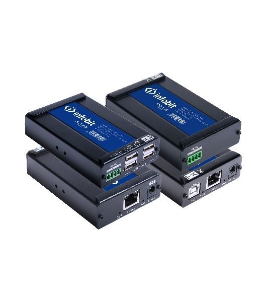 Удлинитель USB Infobit [iTrans USB2-TR80], до 80 м, с блоком питания 12В 1А 12Вт. Поддерживает RS232.