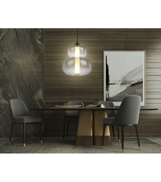 Подвесной светодиодный светильник Ambrella light LH11052 BK/SM черный/дымчатый 12W 3000K D230*265