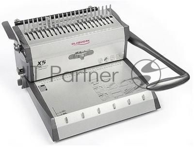 Переплетчик Gladwork X5 A4/перф.20л.сшив/макс.450л./пластик.+метал.пруж.-51мм)