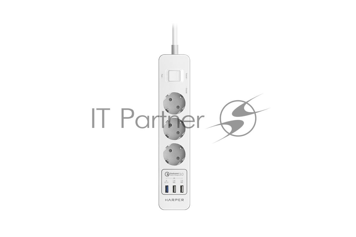 Удлинитель с USB зарядкой Harper UCH-340 White PD3.0
