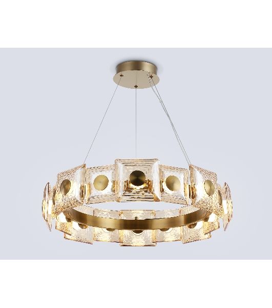 Светильник Ambrella light LH31027 BS/TI латунь/янтарь 72W 3000K D700*150