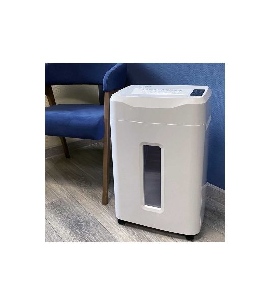 Шредер Office Kit S210N 3,9x38 белый (секр.P-4) фрагменты 16лист. 35лтр. скрепки скобы пл.карты CD