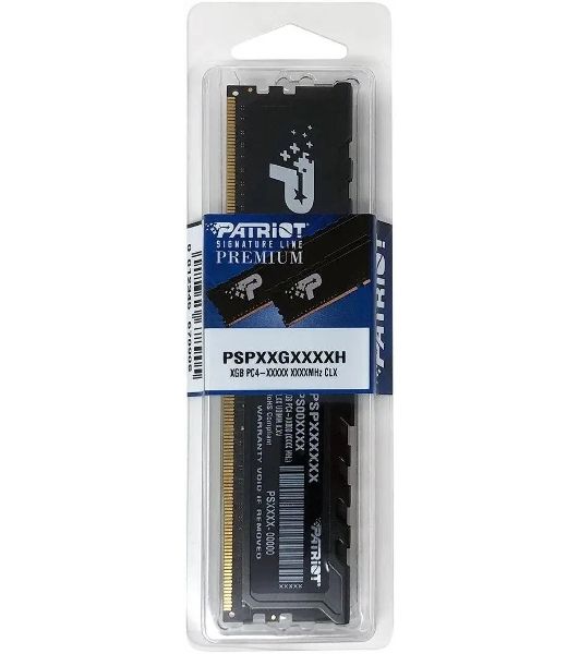 Оперативная память Patriot Signature Premium, DDR4, 8GB (1x8GB), 3200 MHz, CL22, с радиатором, чёрный