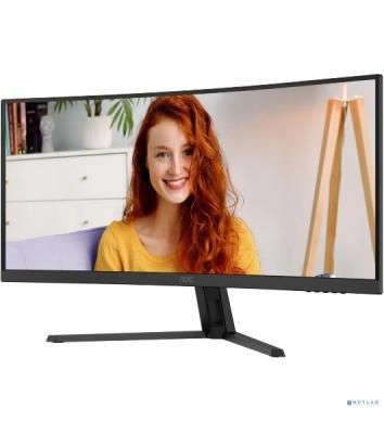 Монитор 34" AOC CU34B3E VA 3440x1440, 120 Гц, 4 мс, 21:9, 300 кд/м², HDMI, DisplayPort, изогнутый экран, Flicker Free, Low Blue Light, черный