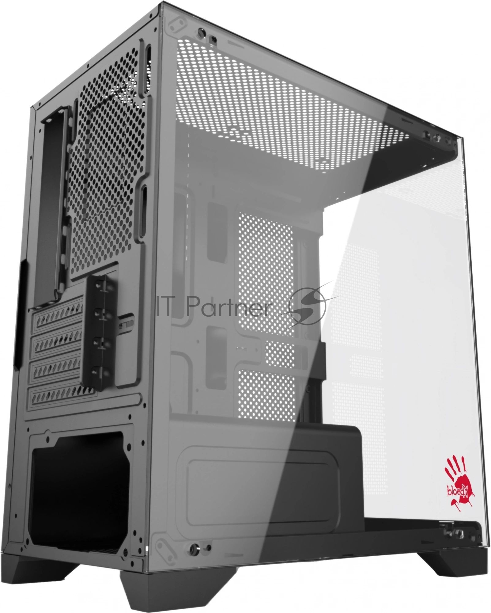 Компьютерный корпус Bloody BD-CC103 черный без БП mATX 7x120мм 1xUSB 2.0 1xUSB 3.0 audio bott PSU