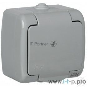 Розетка IEK ERA12-K03-16-54 РСш12-2-А 1-ая с з/к откр. уст. 16А IP54 AQUATIC