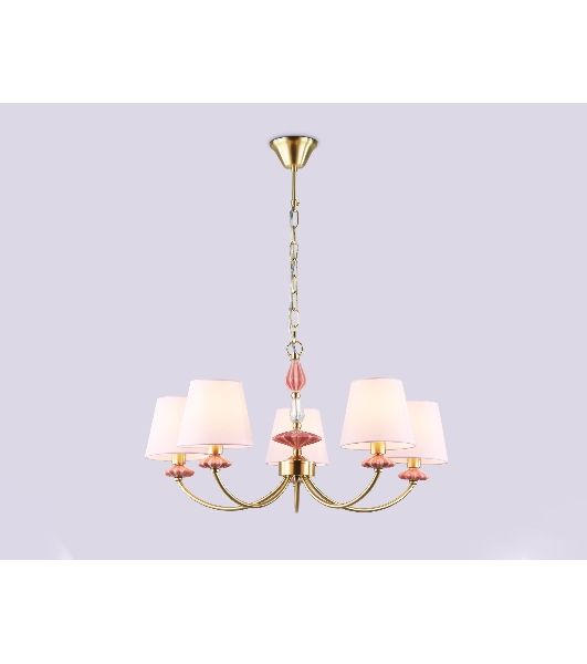 Люстра Ambrella light LH75024/5 GD/PI золото/розовый E14/5 max 40W D700*780
