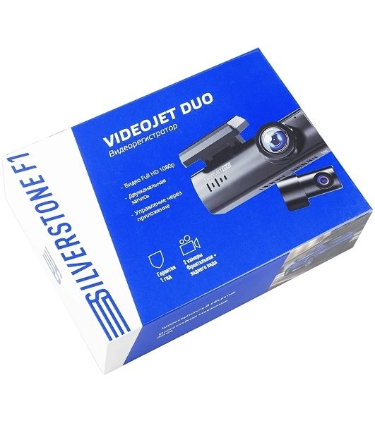 Видеорегистратор Silverstone F1 S8-WiFi VideoJet DUO, 1920x1080, с камерой заднего вида, Wi-Fi, G-сенсор