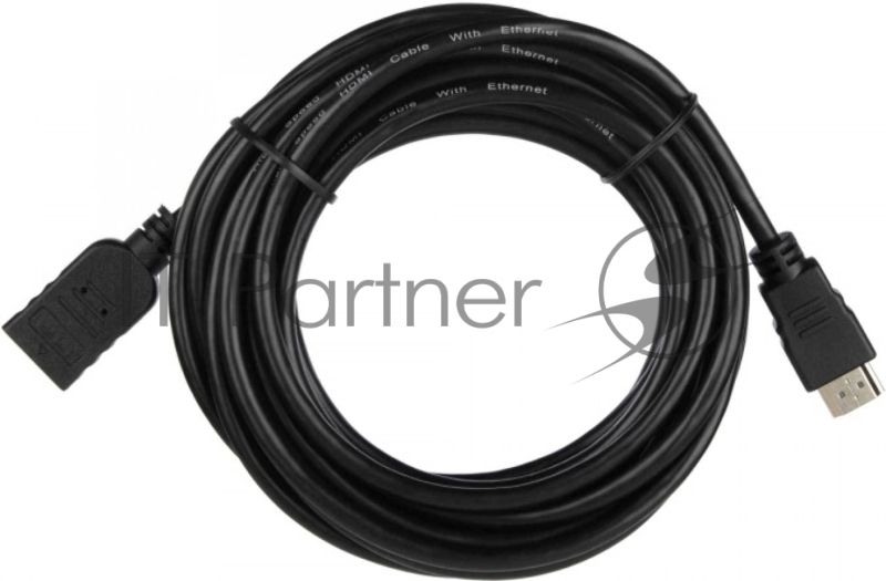 Кабель-удлинитель для HDMI ACD-DHHF1-50B HDMI 1.4, Golden Plated,19m/19f, HDMI extension, черный, 5м (74229)