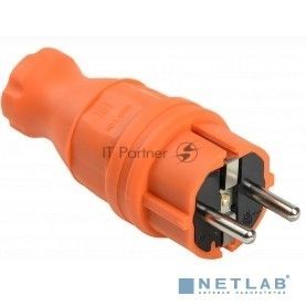 Вилка прямая ОМЕГА ВБп3-1-0м IP44 каучук оранж. IEK PKR01-016-2-K09