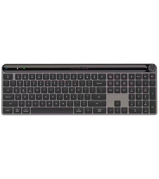 Клавиатура JLab Epic Keyboard гибридная, USB Type-A, Bluetooth, радиоканал, серый