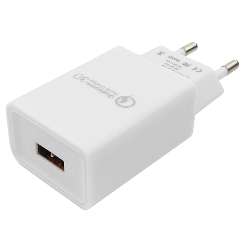 Сетевое зарядное устройство Cablexpert MP3A-PC-16, QC 3.0, 100/220V - 1 USB порт 5/9/12V, белый